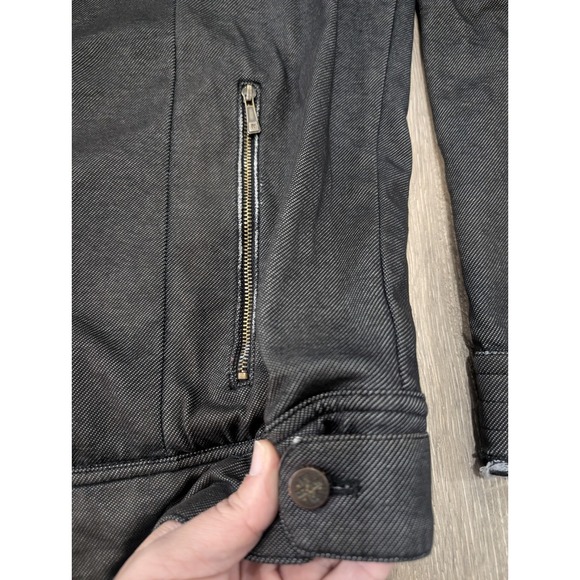 Rocawear Denim Company 2XL Black Moto-Style Jacket Asym Zip Streetwear Hip... - Picture 8 of 16